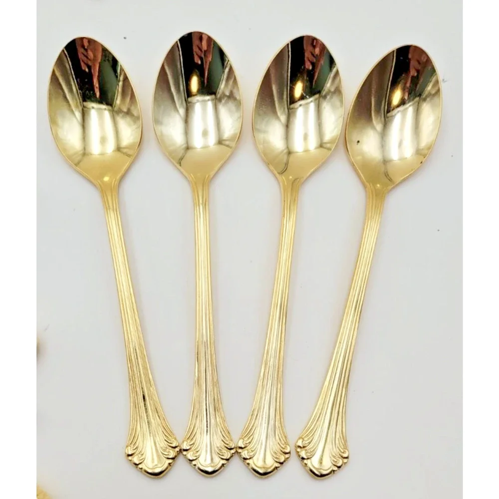 Supreme Cutlery Gold Tone Stainless Japan Flatware Set w/ Wood Case Set of 51